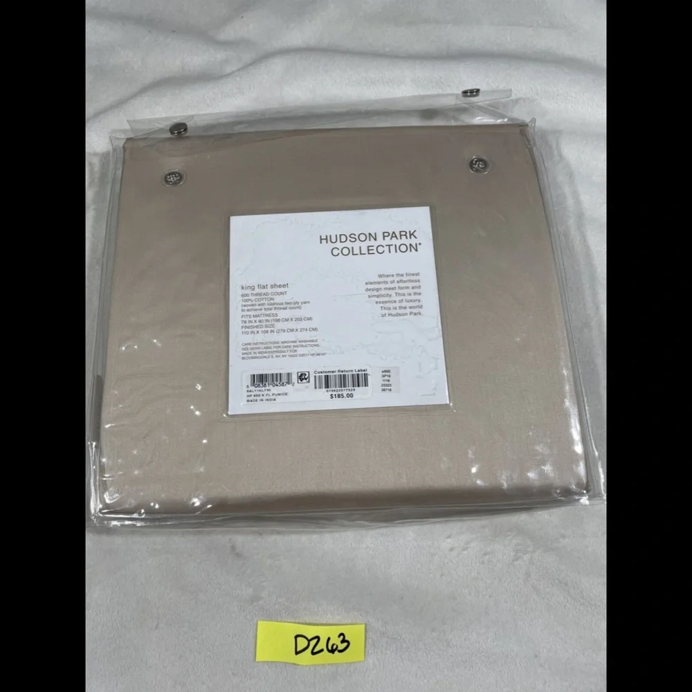 NIB‎ [ King ] 600TC Cotton Flat Sheet for Hudson Park in Plumice